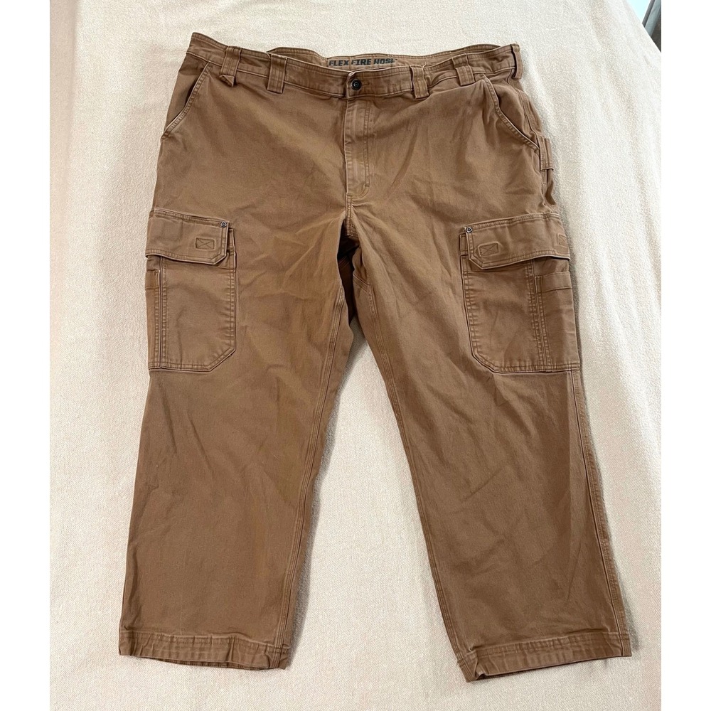 Duluth Flex Fire Hose Cargo Pants Men's 48(46) x 28(26) Brown Relaxed Fit EUC